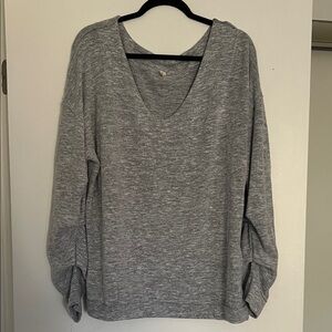 Oversized gray V neck sweater